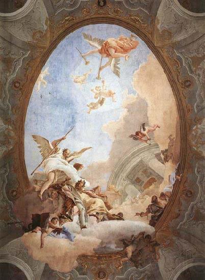 Giovanni Battista Tiepolo Allegory of Merit Accompanied by Nobility and Virtue Spain oil painting art